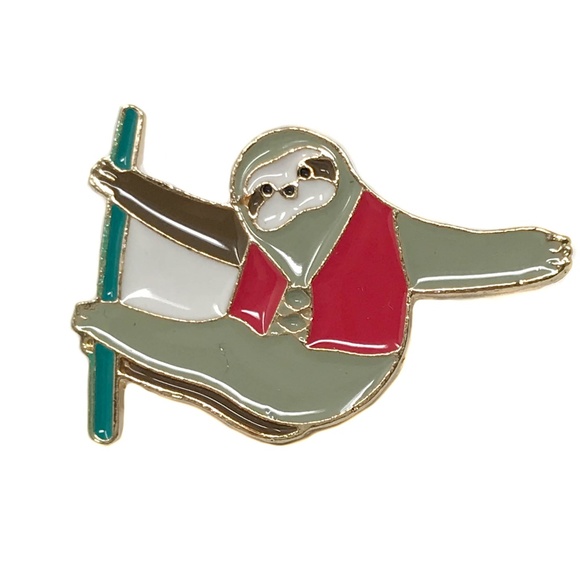 Jewelry - Hanging Sloth Enamel Pin